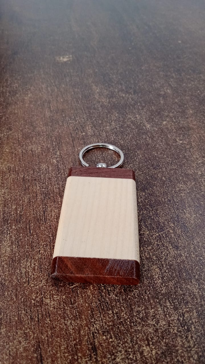 Premium Wooden Keychain with Dual Tone Finish (1 Pc) Premium Wooden Keychain with Dual Tone Finish (1 Pc)